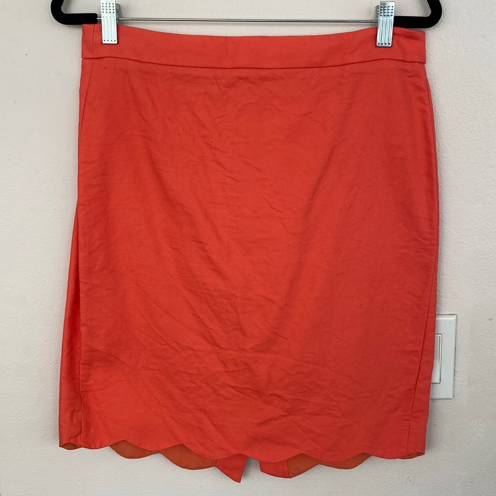 Light and bright salmon pencil skirt